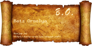 Betz Orsolya névjegykártya